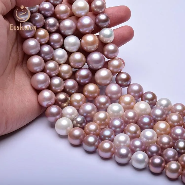 12-14mm AAA- Natural Multicolor Round Edison Pearl Strands