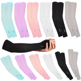 12 Pairs UV Sun Protection Cooling Arm Sleeves, Sun Protective Compression Sleeves with Thumb Hole