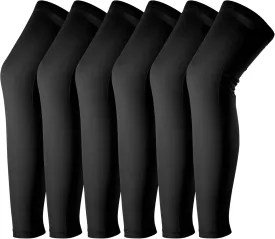 3 Pairs Compression Leg Sleeves,Compression UV Long Leg Sleeves,Full Length Leg Sleeve for Sports Cycling,Black