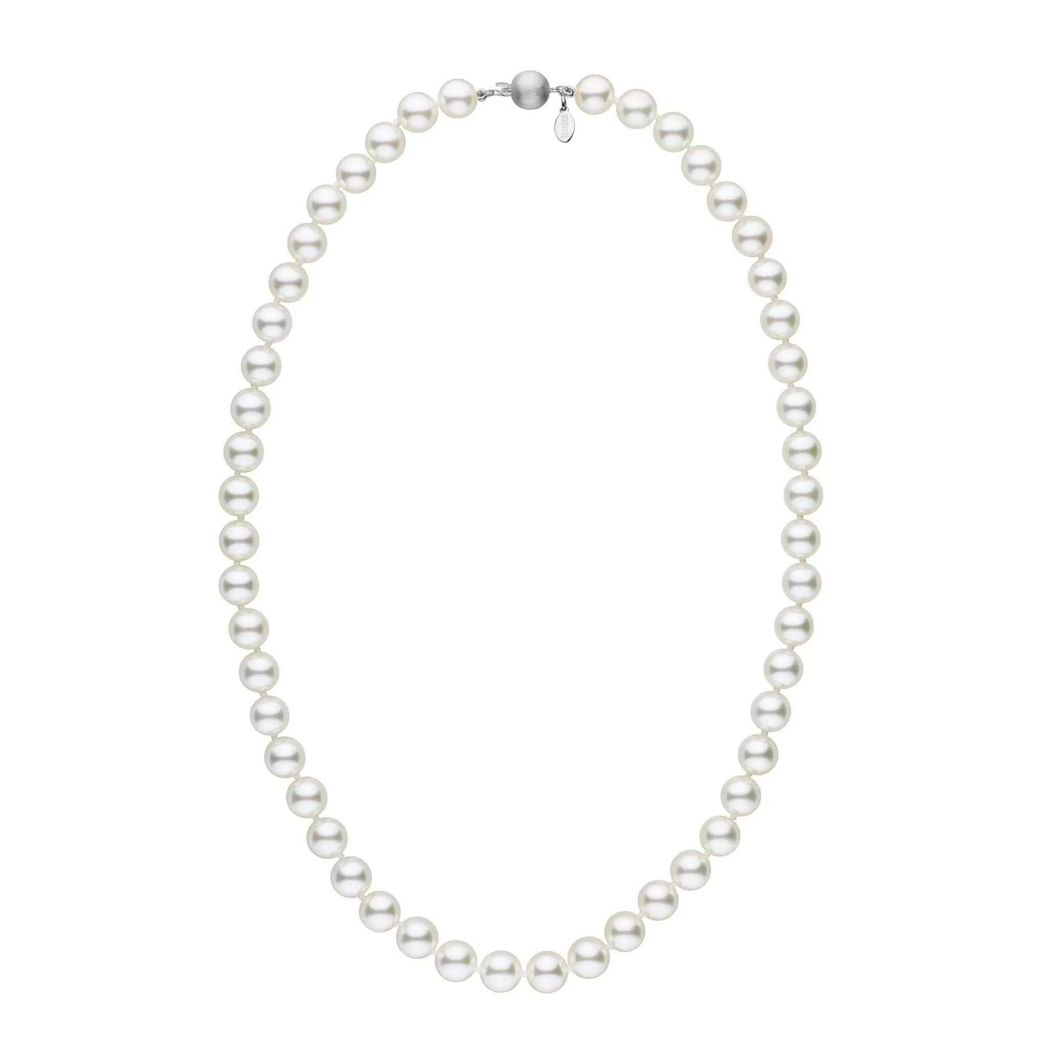 8.0-8.5 mm 18 Inch Natural White Hanadama Akoya Pearl Necklace