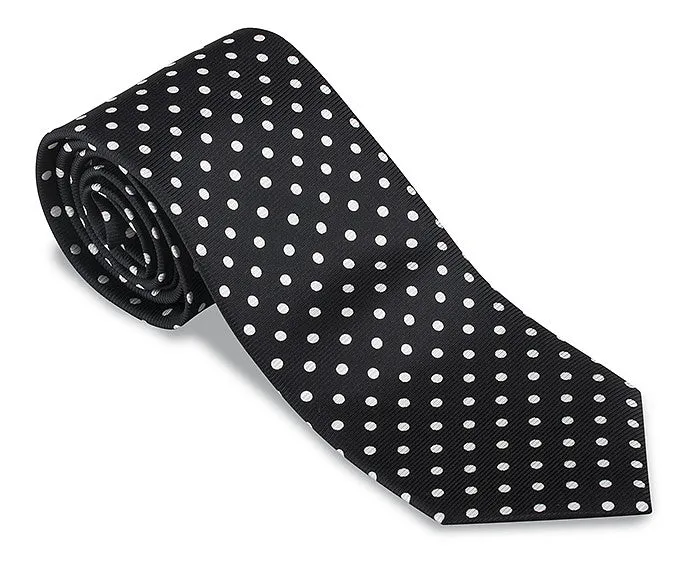 Black/White Windsor Dots Necktie - F710