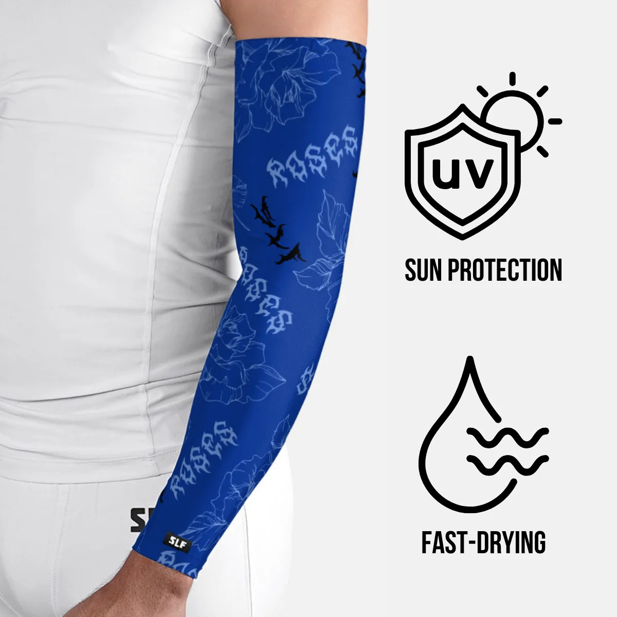 Blue Roses UV Arm Sleeves (pair)
