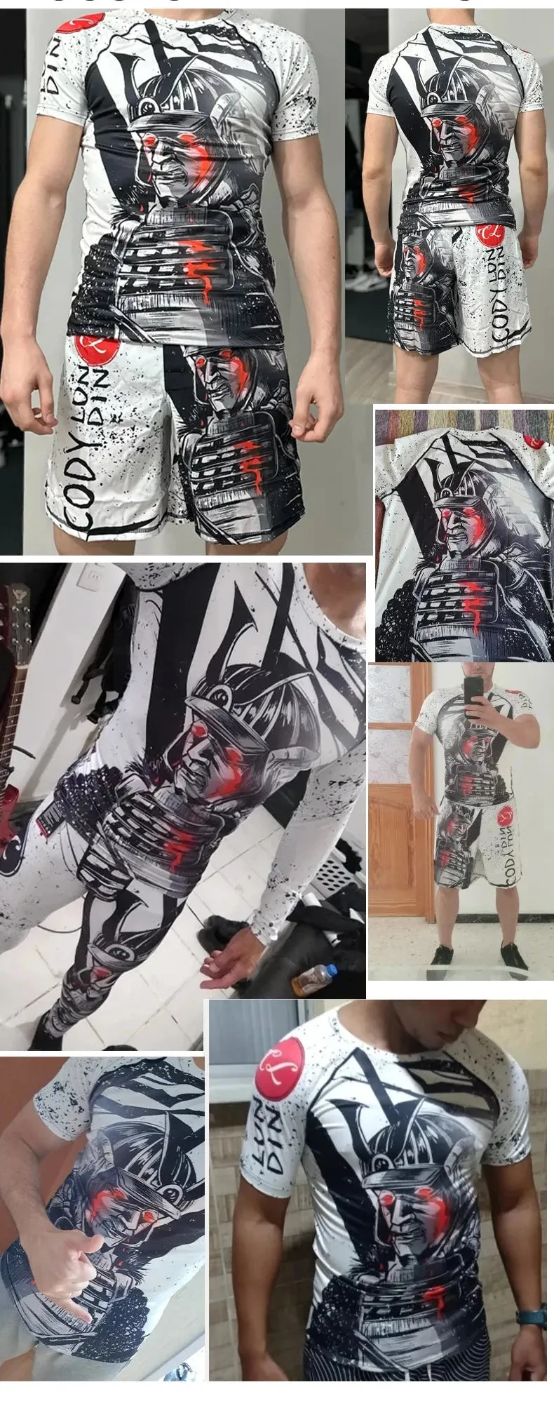 Cody Lundin -  Bleeding Samurai -  Short Sleeve MMA  / BJJ  Compression Shirt / Rash Guard