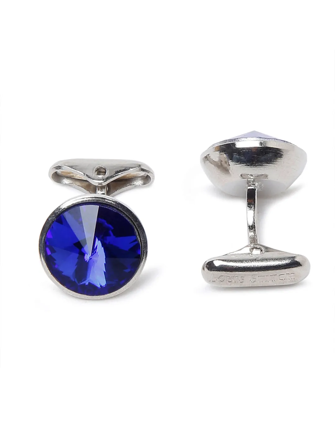 Cornflower Blue Luxury Italian Silk Necktie Set With Pocket Square Cufflinks Brooch Chrome Tie pin