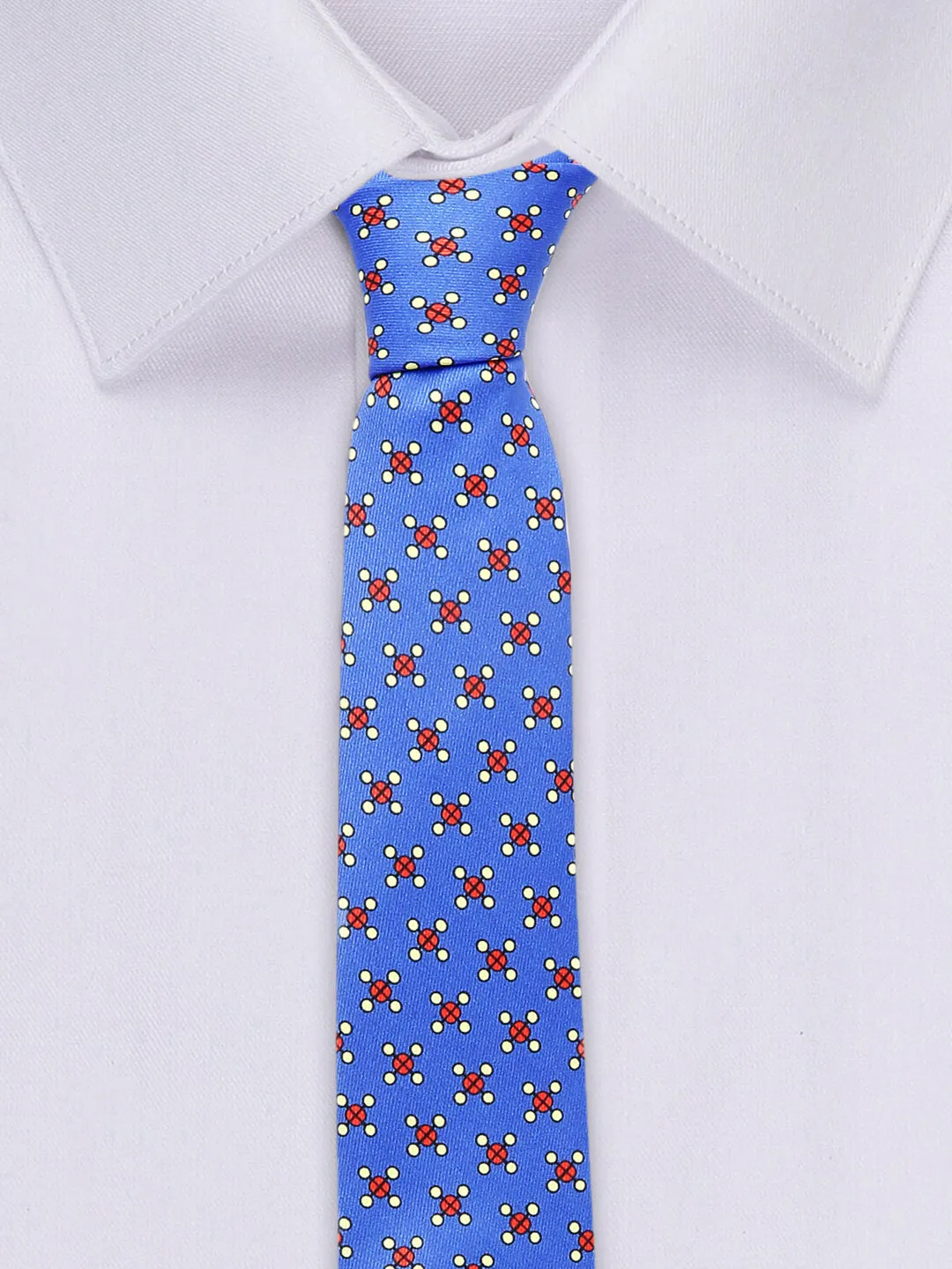 Cornflower Blue Luxury Italian Silk Necktie Set With Pocket Square Cufflinks Brooch Chrome Tie pin