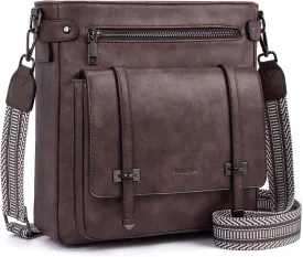 Crossbody Bags for Women,Multi Pocket Crossbody Purses Vegan Leather Shoulder Handbags Travel Purse Adjustable Strap