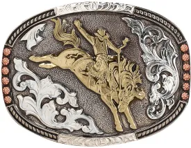 Crumrine Tri Color Saddle Bronc Belt Buckle