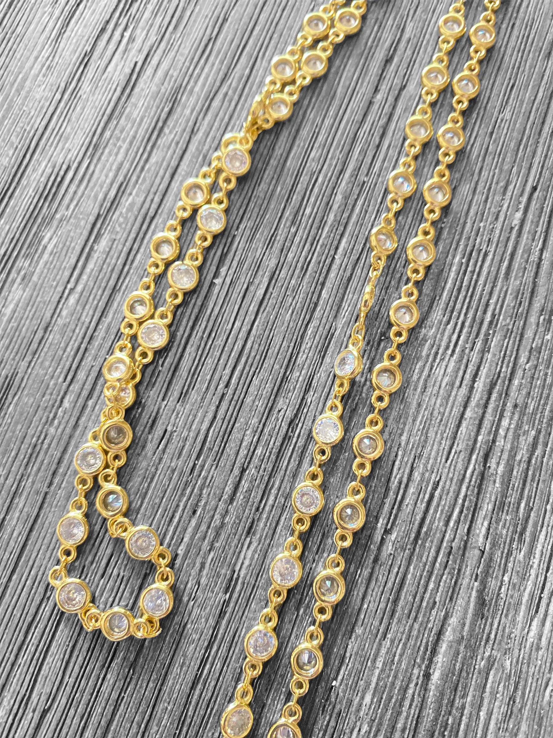Crystal and Baroque Pearl Lariat