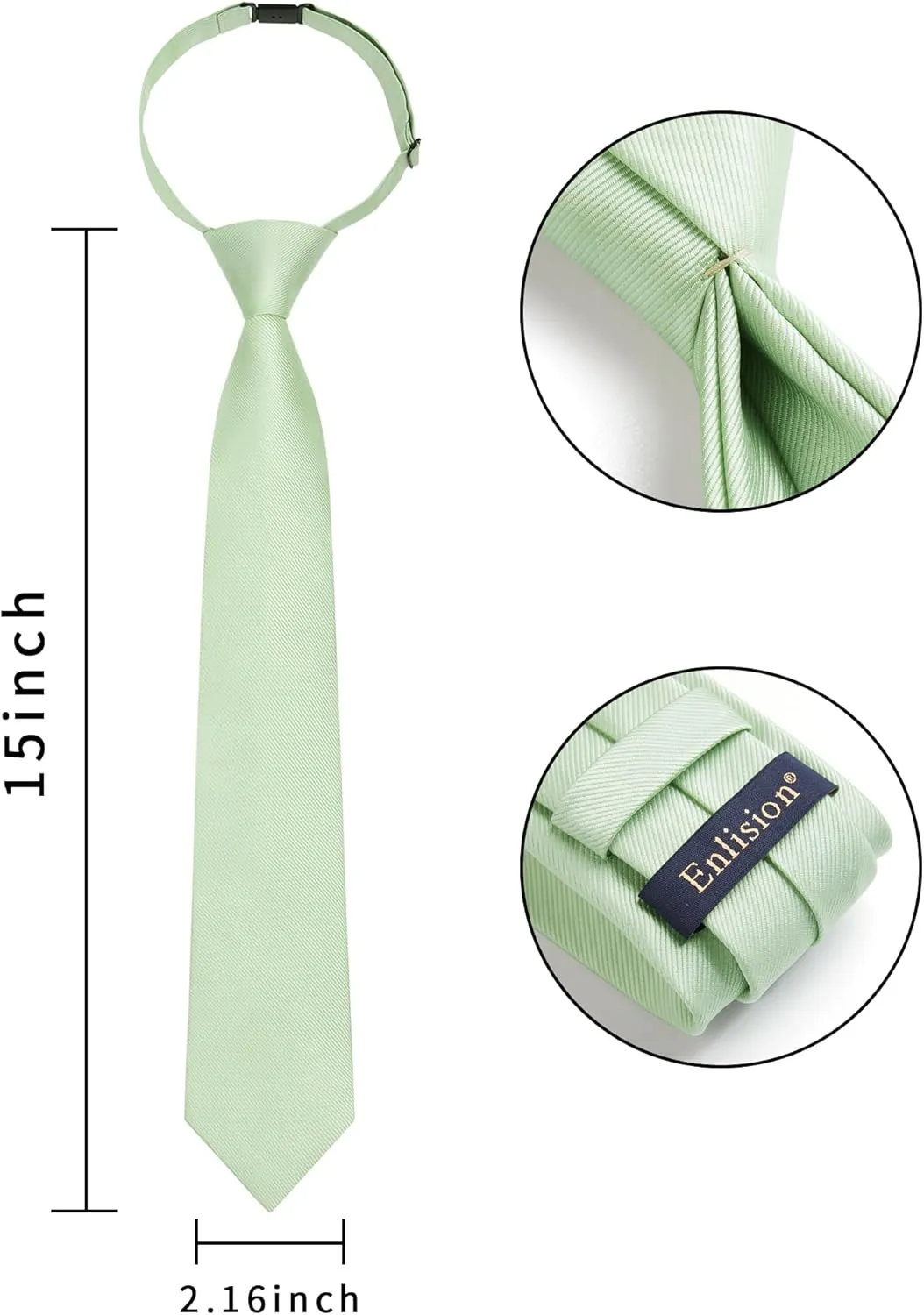 Enlision Boys Ties Solid Color Pre-Tied Kids Necktie for Age 8-12 Adjustable Woven Formal Kids Tie Wedding School Graduation