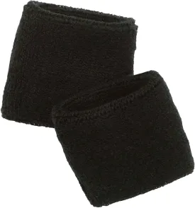 Ergodyne unisex adult Wrist Terry Cloth Sweatband, Black, Pair US