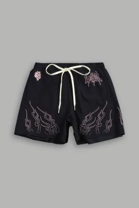 Eternal Flame Compression Shorts in Black