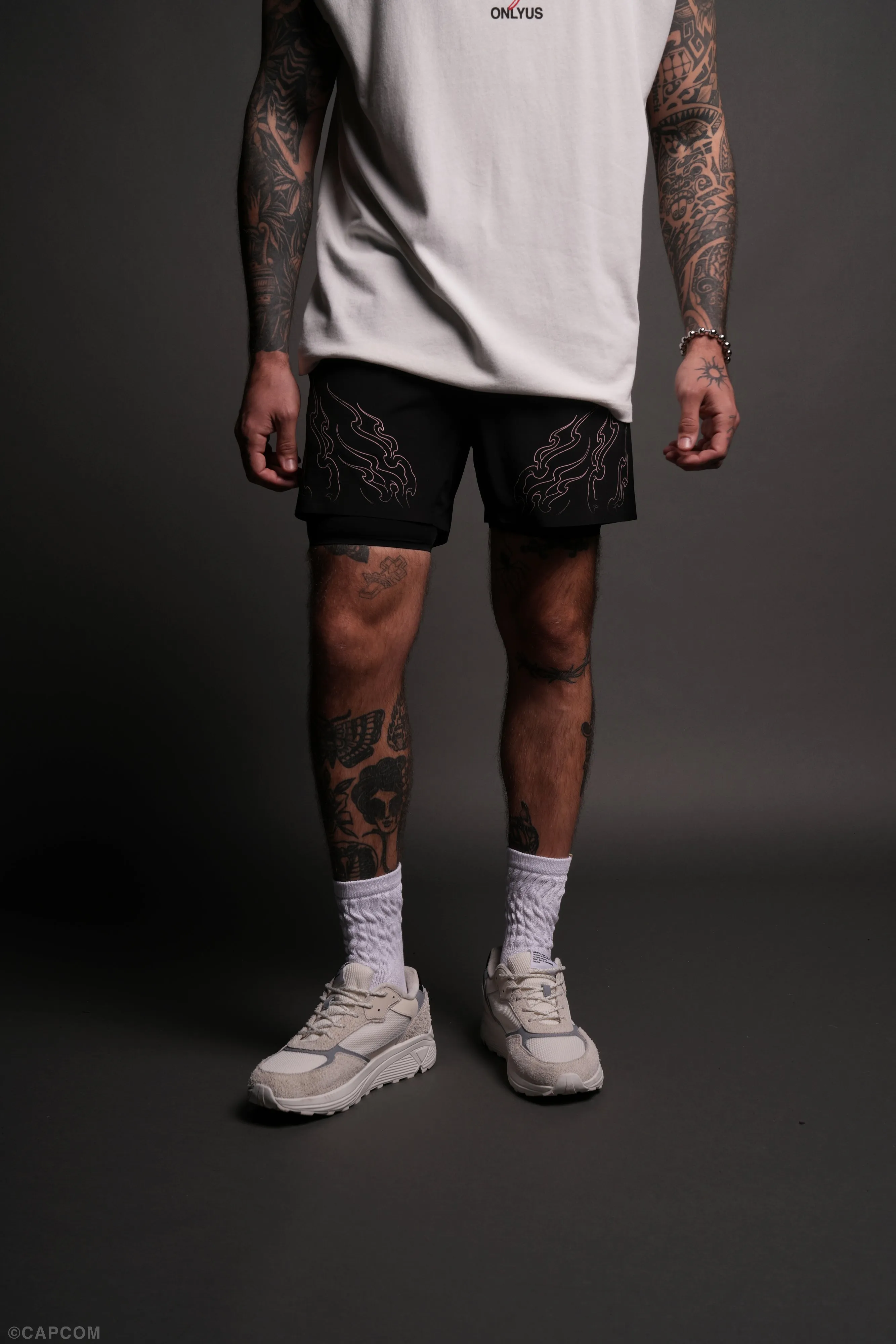 Eternal Flame Compression Shorts in Black