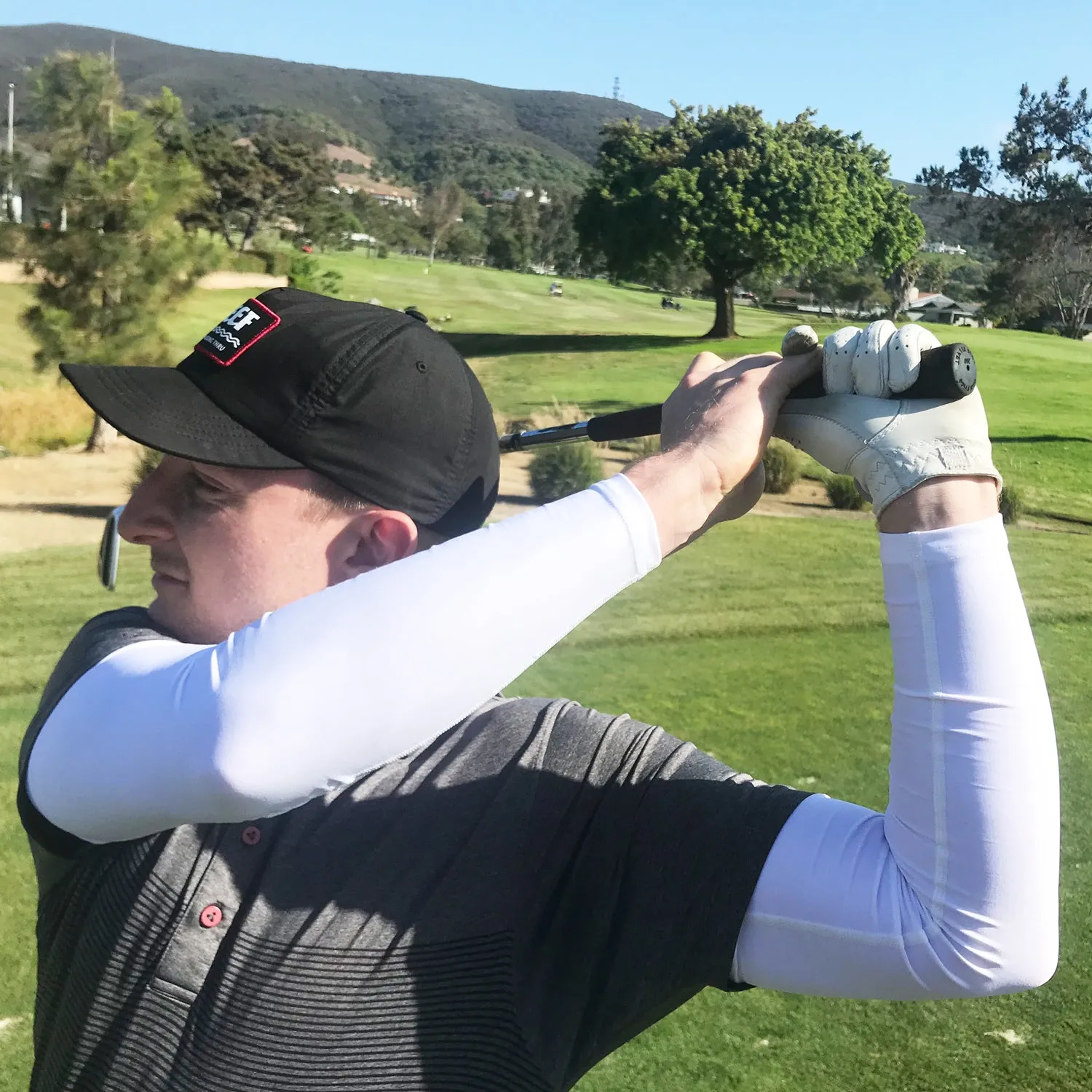 Grey Digital Camo Full Arm Golf Sleeves