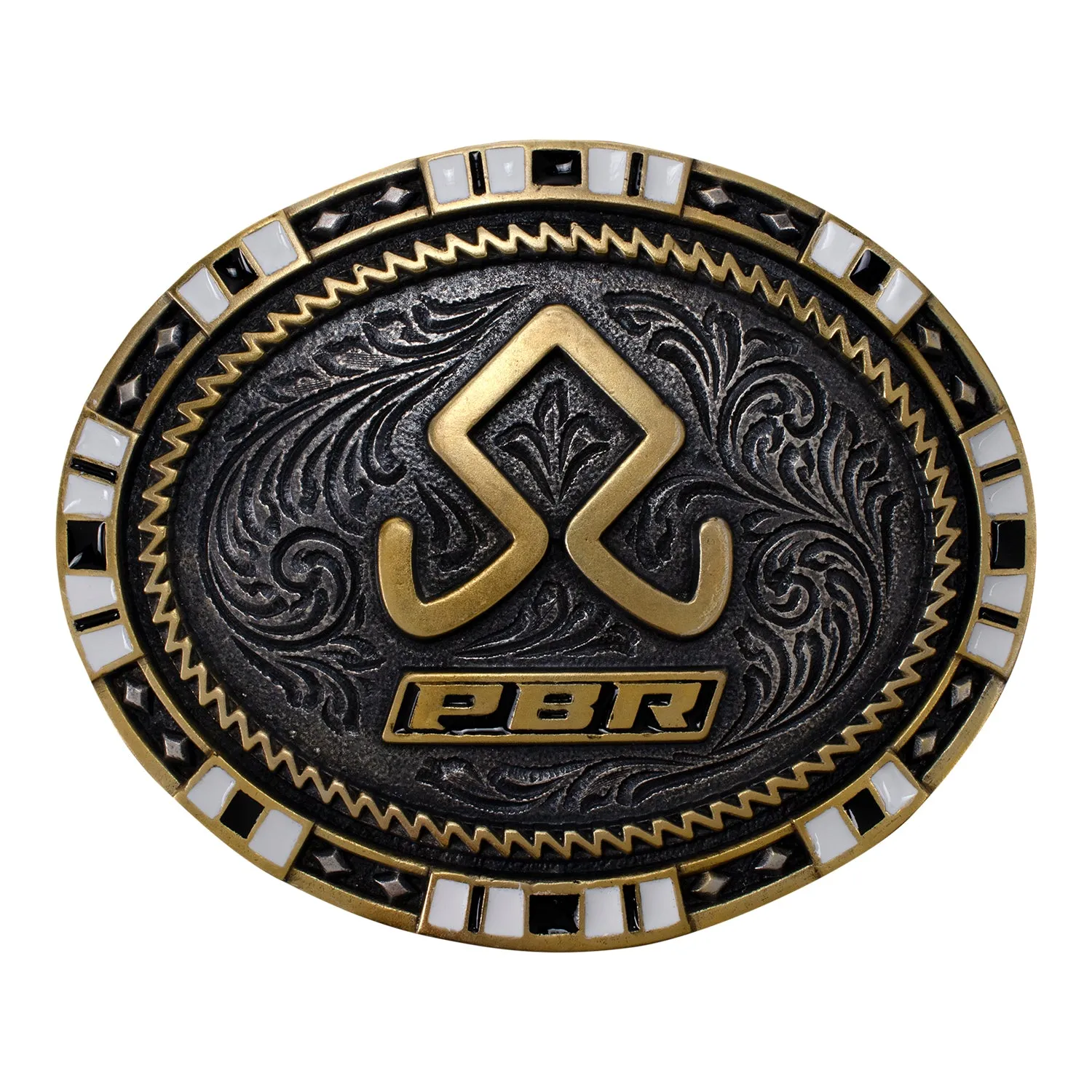 JJ X PBR Gold & Silver PBR Oval Buckle