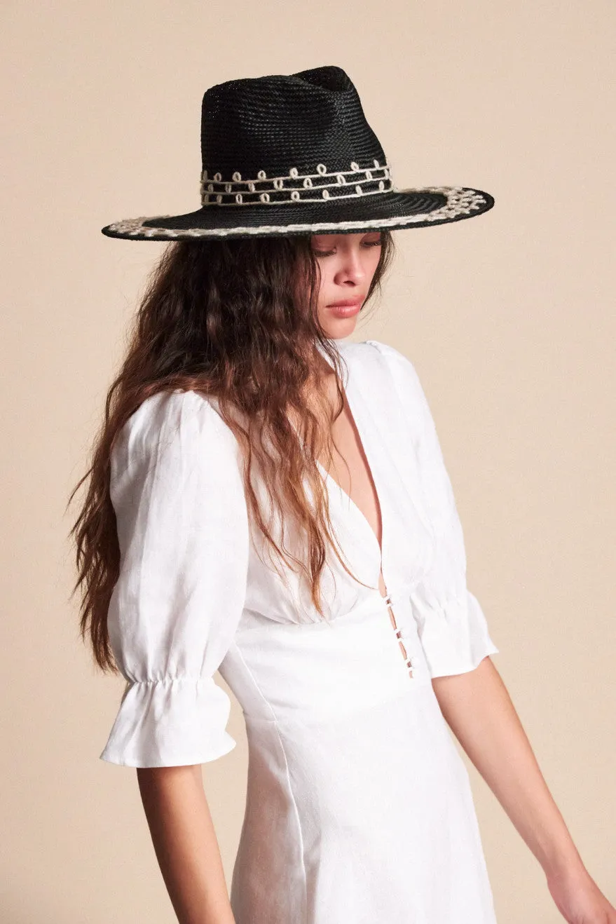 Joanna Embroidered Hat - Black