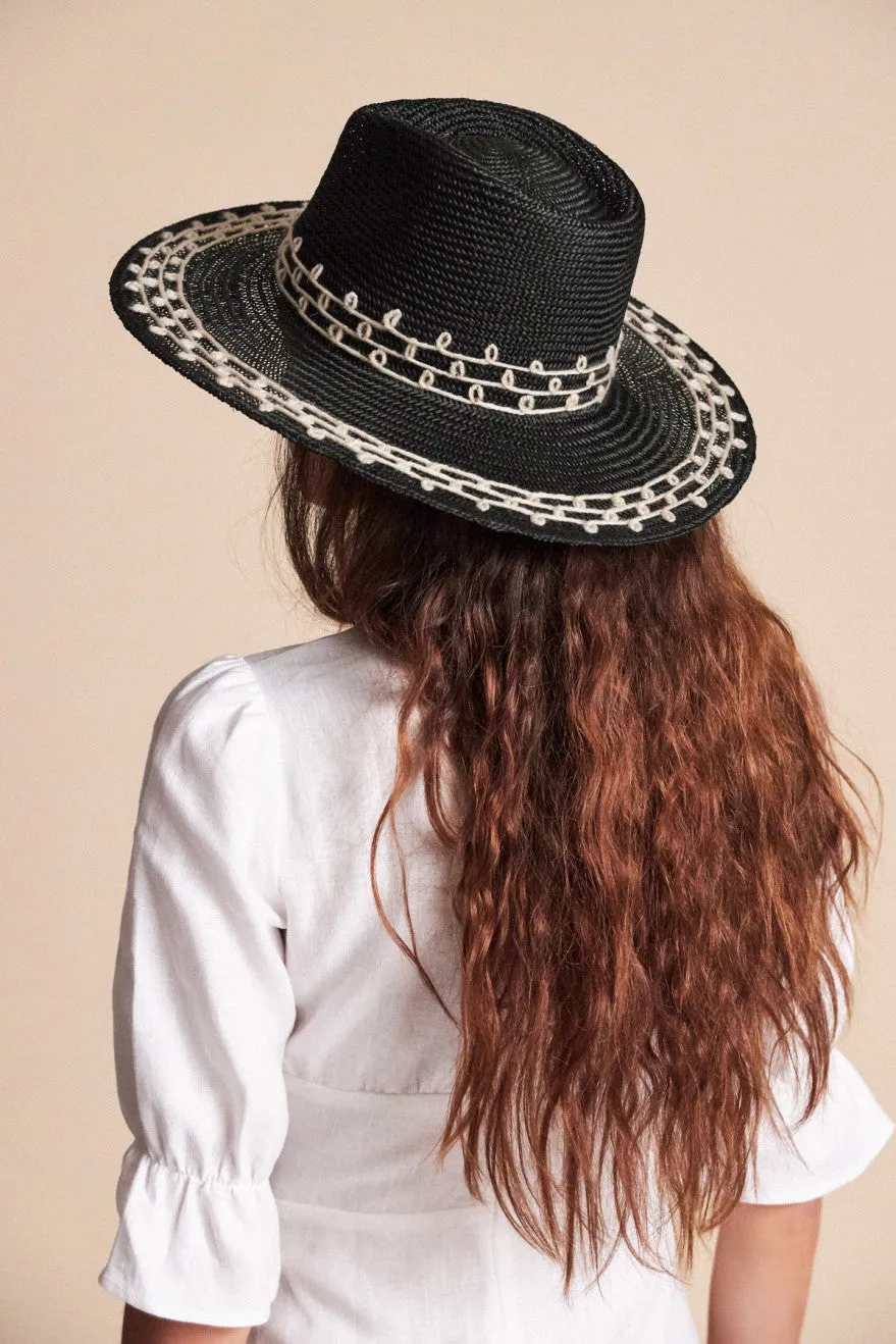 Joanna Embroidered Hat - Black