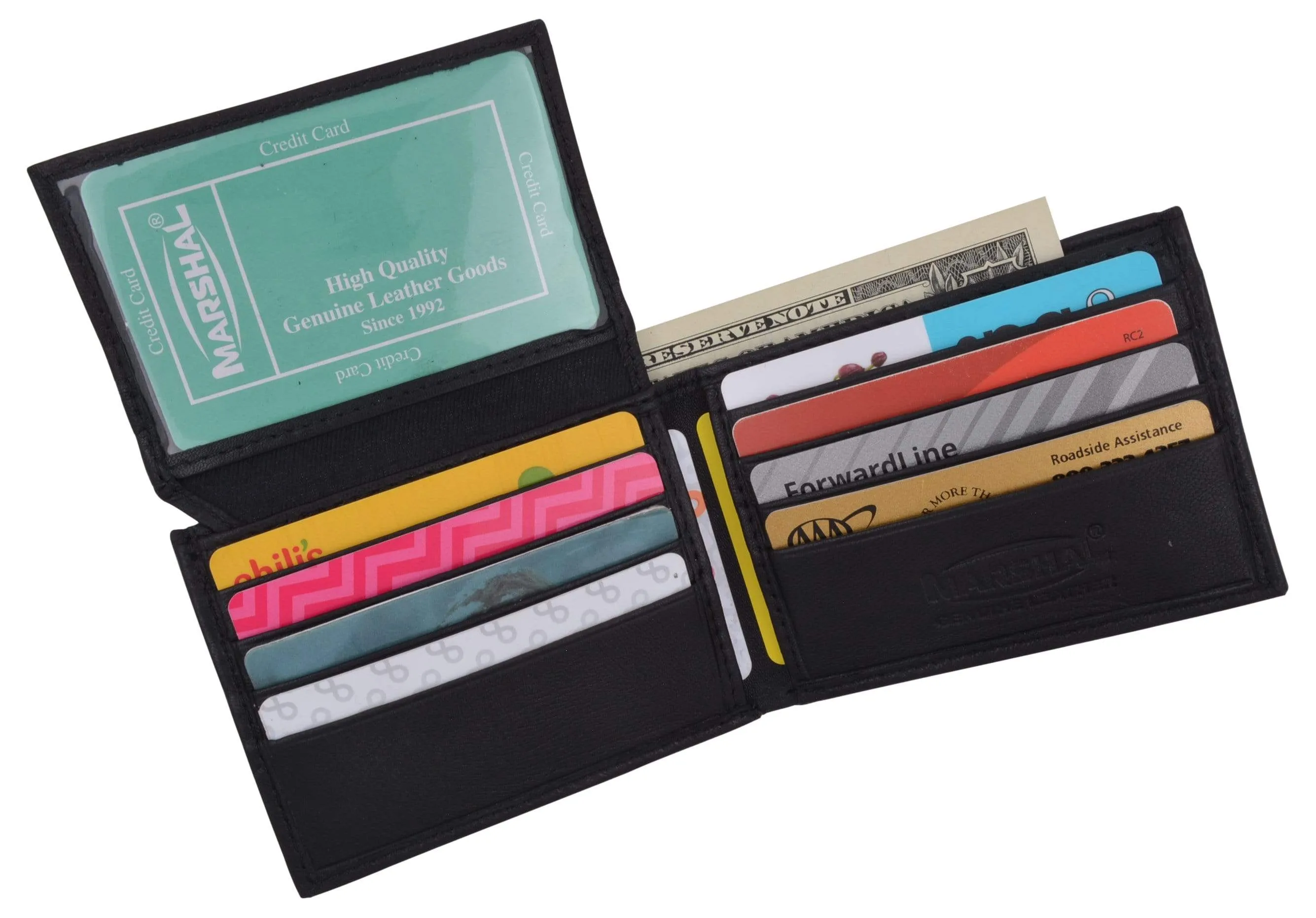 Kids Genuine Leather Slim Flap Up Card ID Bifold Wallet