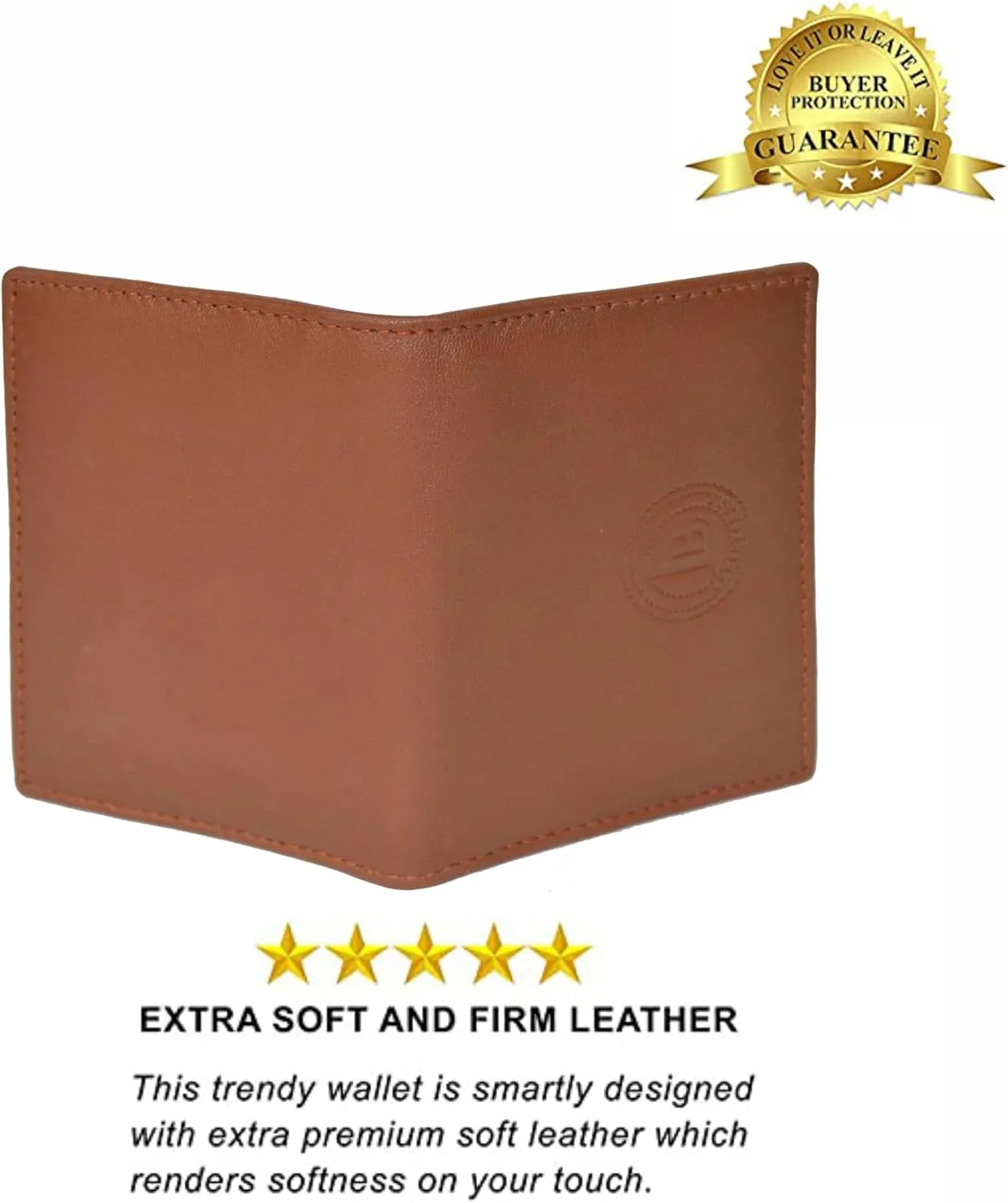Leatherboss Slim Thin Leather Credit Card Id Mini Wallet Holder Bifold Driver's License Safe (Chocolate)
