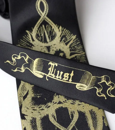 Lust Silk Necktie. 7 Deadly Sins tie.