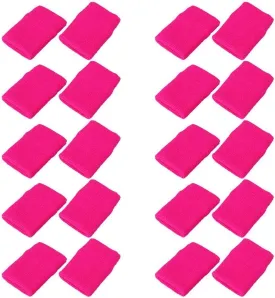 Mallofusa 10 Pack Sports Wristband Sweatband Gym Yoga Wrist Support Sweatband Cotton Wrist Wraps
