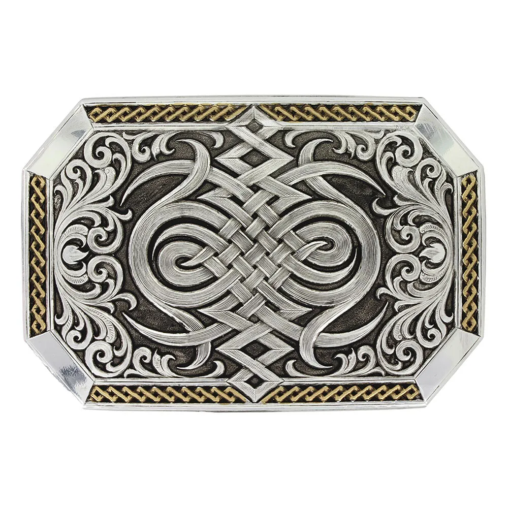 Montana Silversmiths Antiqued Two Tone Western Celtic Knot Buckle