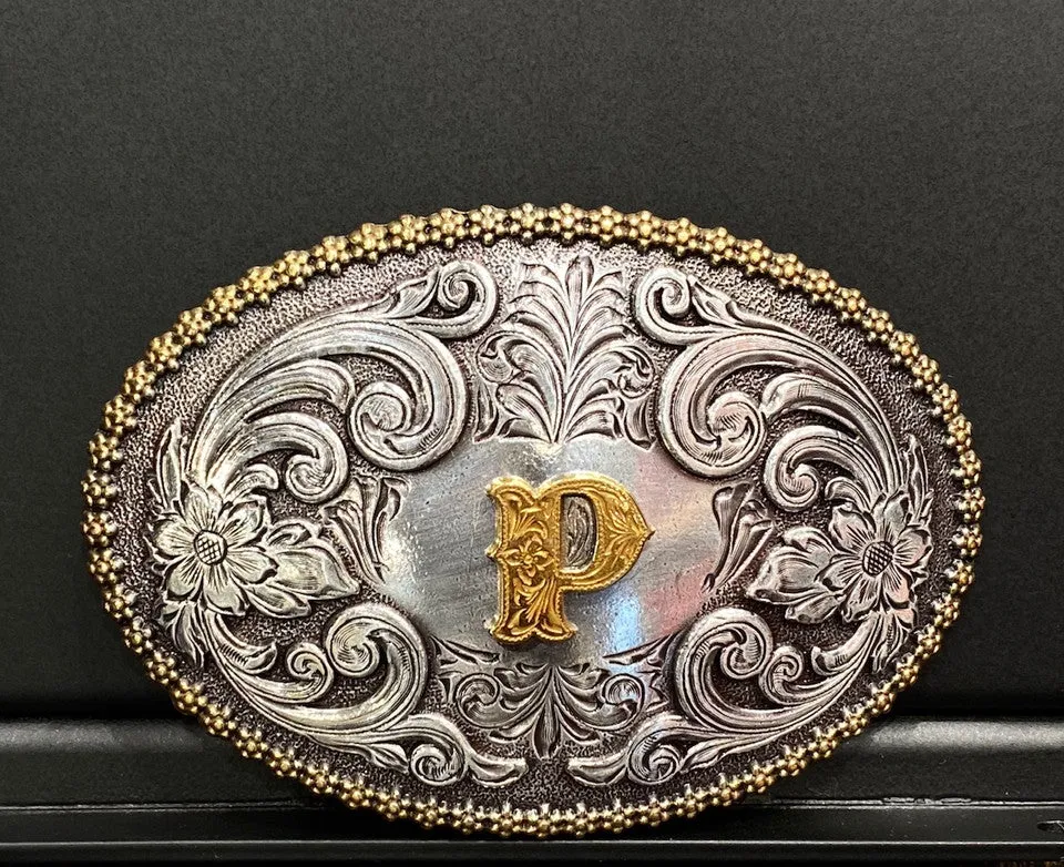 Nocona Initial Belt Buckle P