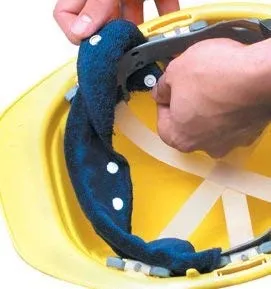 Occunomix 870 Navy Snap-On Hard Hat Sweatband, Terry Cloth