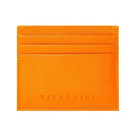 Orange Unisex Saffiano Leather Slim Card Wallet