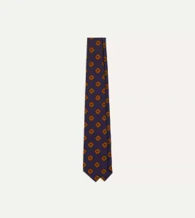 Purple Tile Print 36oz Madder Silk Self Tipped Tie