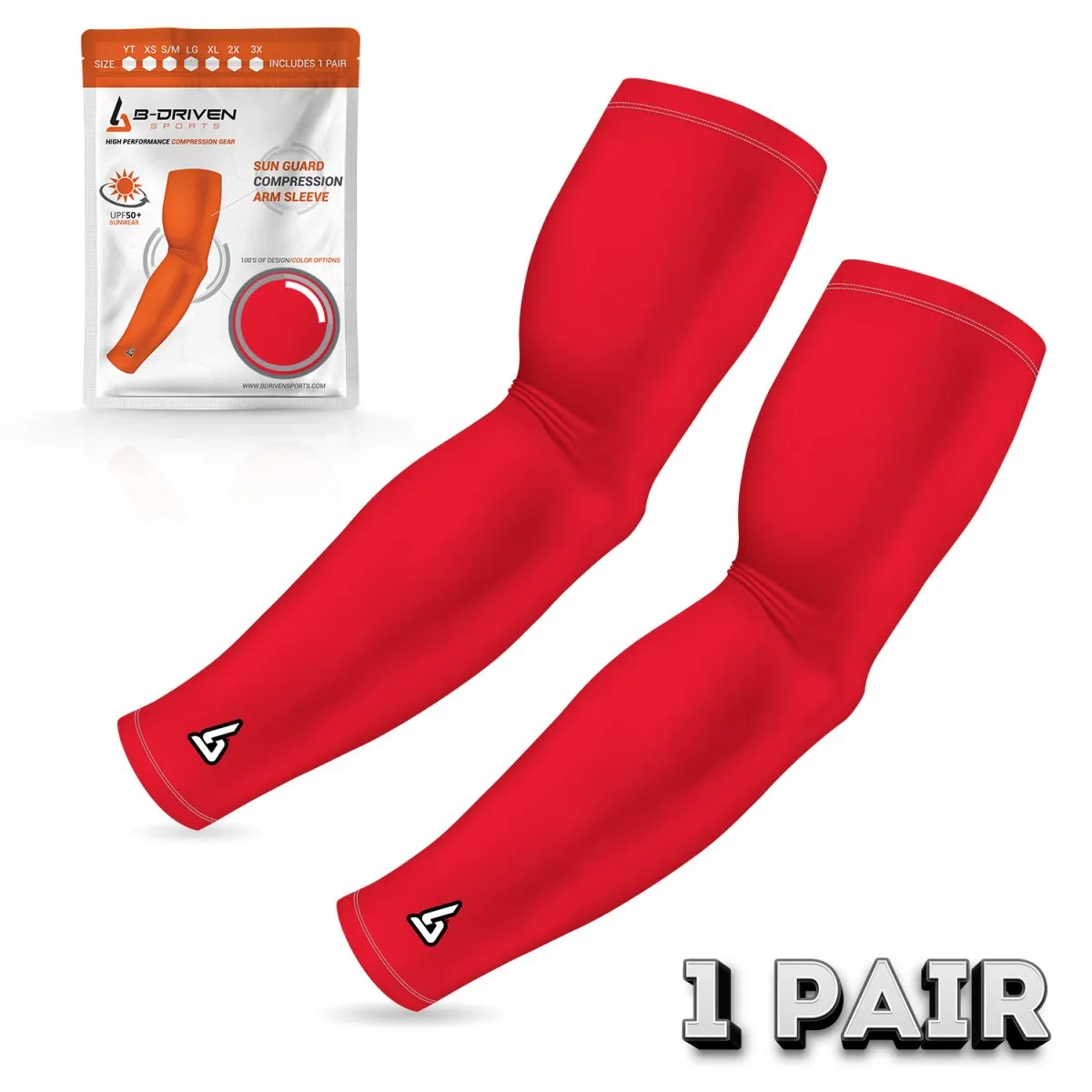 Red Compression Arm Sleeve | Sun Sleeve