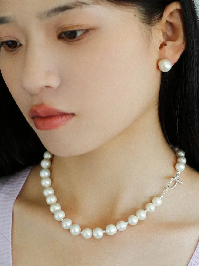 Round Baroque Pearls Beaded Necklace