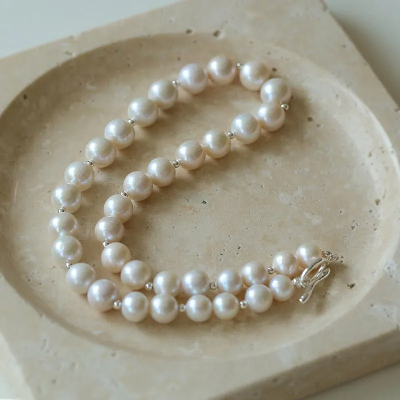 Round Baroque Pearls Beaded Necklace