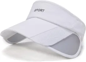 Sun Visors Hats for Women with Retractable Brim Golf Visor UV Protection Beach Cap Tennis Running Sport Hat Adjustable