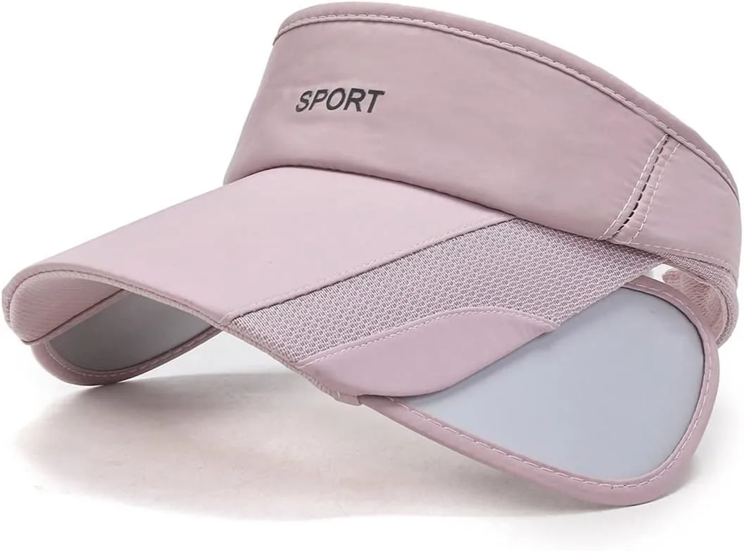 Sun Visors Hats for Women with Retractable Brim Golf Visor UV Protection Beach Cap Tennis Running Sport Hat Adjustable