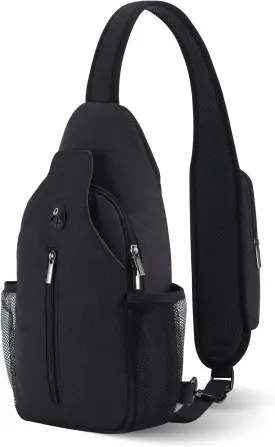 VADOO Sling Backpack with RFID Blocking and Phone Holder on Strap for Men Women Crossbody Chest Bag for Travel Hiking