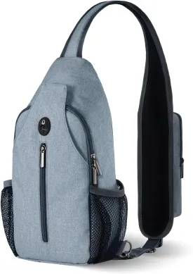 VADOO Sling Backpack with RFID Blocking and Phone Holder on Strap for Men Women Crossbody Chest Bag for Travel Hiking