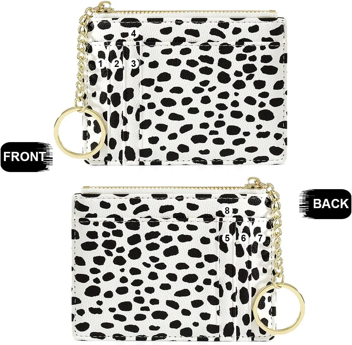 Valentoria Slim RFID Blocking Card Holder Small Pocket Wallet Keychian Zipper Coin Purse Mini Cash & Coin & Cards Case for Women Men