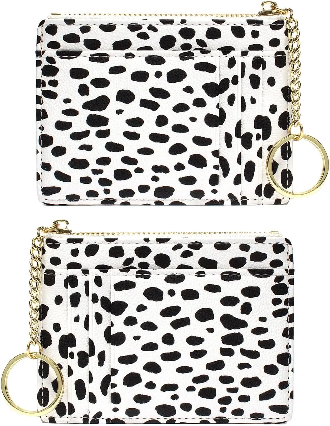 Valentoria Slim RFID Blocking Card Holder Small Pocket Wallet Keychian Zipper Coin Purse Mini Cash & Coin & Cards Case for Women Men
