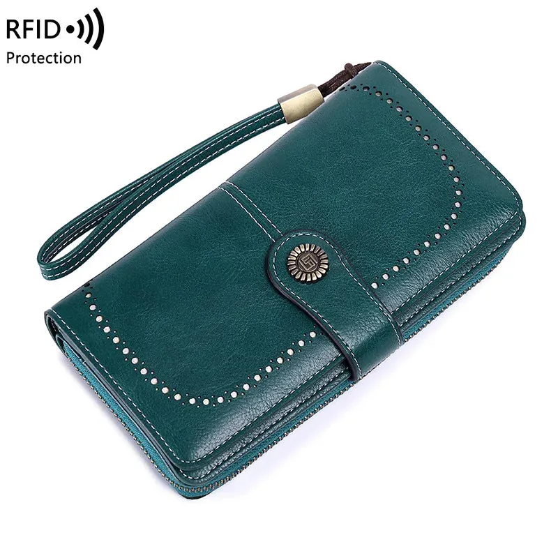 Wallets for Women Large Capacity Genuine Leather Credit Card Holder with RFID Blocking
