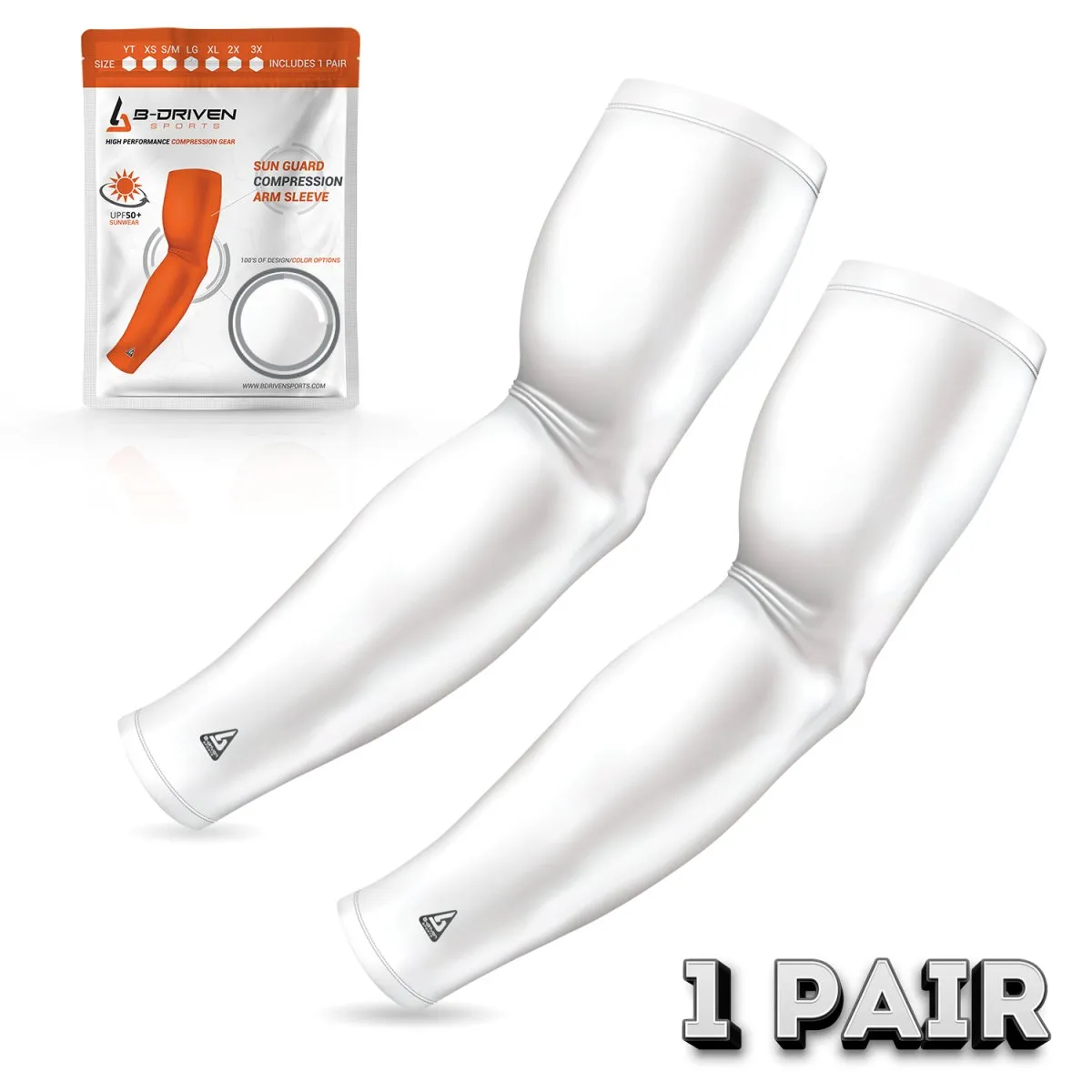 White Compression Arm Sleeve | Sun Sleeve