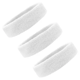 White Head Sweatbands - 3 Pack