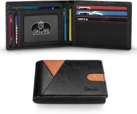 Zitahli Men's Slim RFID Blocking Leather Wallet - Premium Bifold Front Pocket Wallet with Gift Box,Leather Card Holder for Everyday Carry